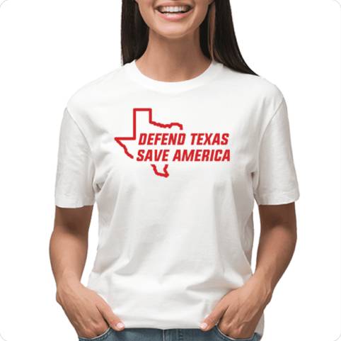 Defend Texas Save America White Cotton T-Shirt