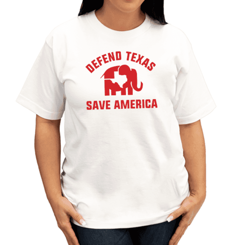 Defend Texas White Cotton T-Shirt