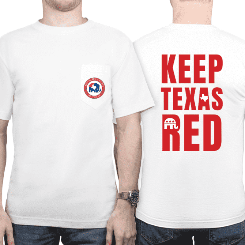 Keep Texas Red White Front Pocket T-Shirt