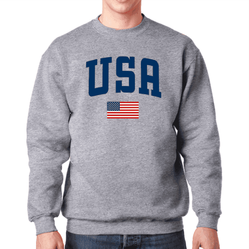 USA Dark Ash Crewneck Fleece Sweatshirt
