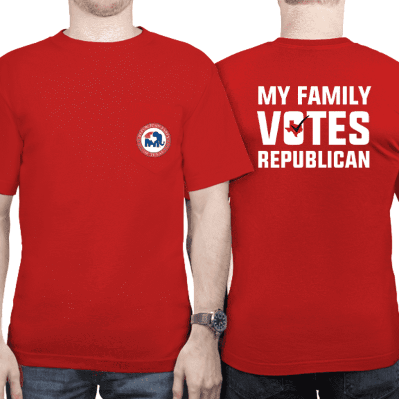 Votes Republican Red Front Pocket T-Shirt